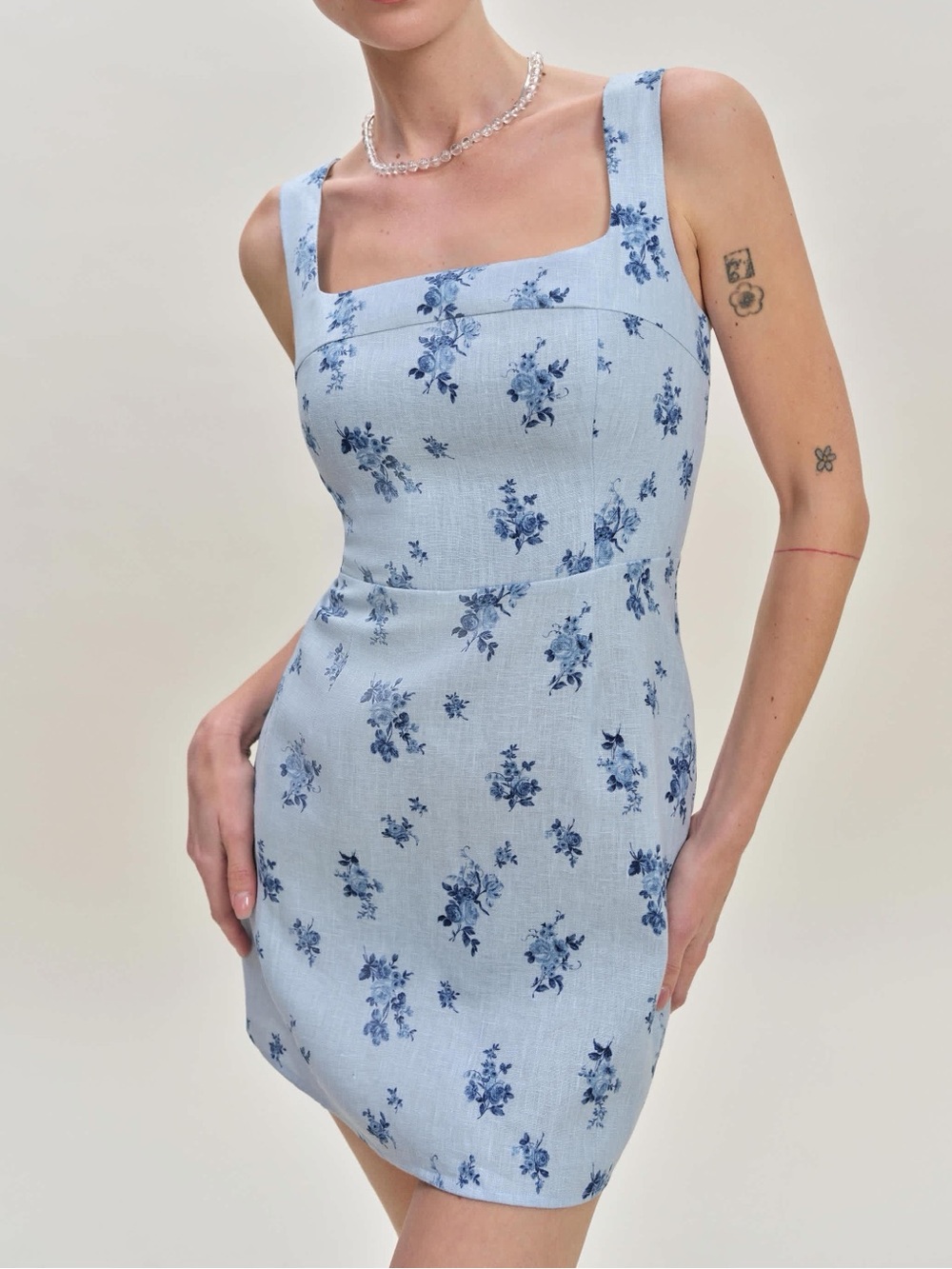 Reformation Celosia Linen Dress Mini crystalline